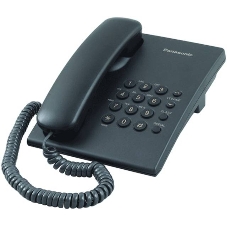 Телефон проводной Panasonic KX-TS2350RUB черный повтор номера, регул-ка громкости, кр.на стену