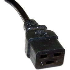 Шнур питания Lanmaster C19-C20, 3х1.5, 220В, 16А, черный, 0.5 м