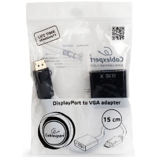 Переходник DisplayPort - VGA Cablexpert A-DPM-VGAF-02, 20M/15F, кабель 15 см, пакет