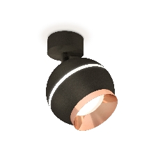 Комплект поворотного светильника Ambrella light XM1102005 SBK/PPG черный песок/золото розовое полированное MR16 GU5.3 LED 3W 4200K