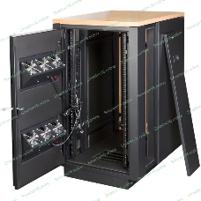 Шкаф LANMASTER SOUNDPROOF звукоизолированный 24U 750x1130 мм, отделка под дерево, цвет лиственница