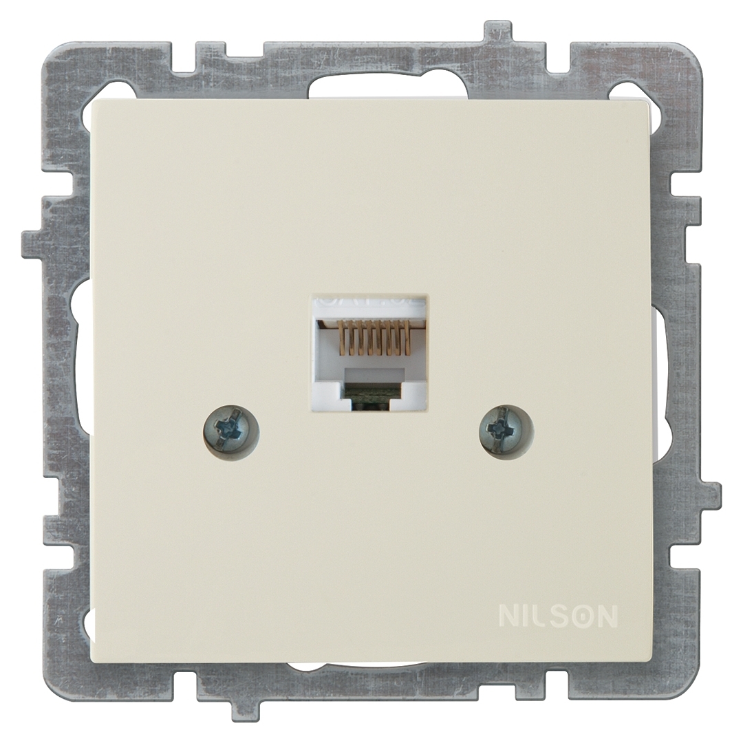 Nilson Механизм Роз. компьютерная 1-местн. СУ, (RJ45 CAT5), ТУРАН-АЛЕГРА-ТОР, кремовый (24120444)