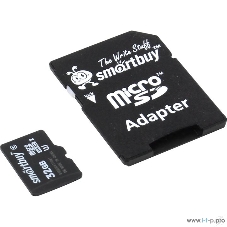 Флеш карта Smartbuy microSD 32Gb, microSDHC Class 10 (SD адаптер)