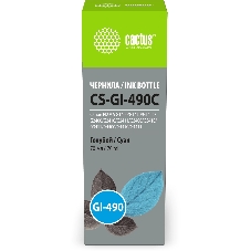 Чернила Cactus CS-GI-490C голубой 70мл для Canon PIXMA G1400/G1410/G1411/G2400/G2410/G2411/G3400/G3410/G3411/G4400/G4410/G4411