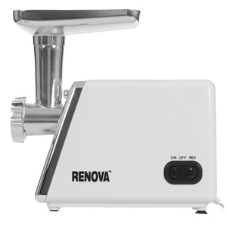 Мясорубка электрическая RENOVA MG200-R1WL белый, 2000 Вт, 2.0 кг/мин, реверс, защита от перегрузки, металлический лоток, насадки - 8