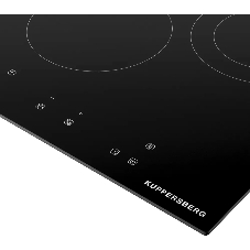 Варочная панель Kuppersberg, Hi-Light, High-Tech, 45 см, сенсорное управление, прямые края, таймер, автоматическое отключение, индикация остаточного тепла, черный