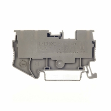 Клемма проходная VPR-2.5-TWIN-GY, зажим push-in, 3 точки подключения, 2.5 кв.мм, серый