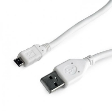 Кабель USB2.0 Pro Cablexpert CCP-mUSB2-AMBM-W-1M, AM/microBM 5P, 1м, экран, белый, пакет