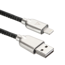 Кабель USB ACD-Allure Lightning - USB-A Кожа, 1м, черный