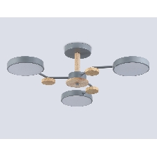 Светильник Ambrella light FL4856/3 GR/WD серый/дерево 54W 3000-6000K D660*170 (без ПДУ)