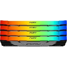 Оперативная память Kingston Fury Renegade, DDR4, 32Gb (4x8GB), 3600MHz, CL16, DIMM, с радиаторами, RGB, серебристый/черный
