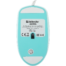 Мышь проводная Defender Azora MB-241 голубой, 1200 dpi, USB, кнопки - 3