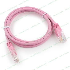 Патч-корд UTP Cablexpert cat.5e, 1м, литой, многожильный, розовый
