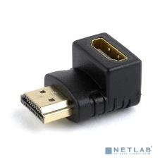 Переходник Cablexpert HDMI-HDMI 19F/19M, угловойсоединитель 90 градусов, золотые разъемы (A-HDMI90-FML)