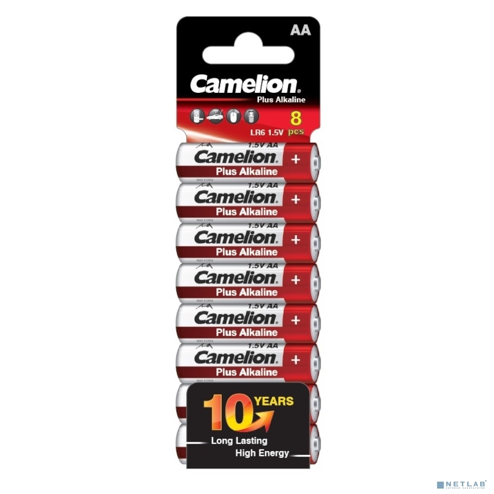 Батарейки Camelion Plus Alkaline SP8 LR6 (LR6-SP8, 1.5В)(8 шт. в уп-ке)