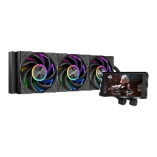 Система охлаждения Water Cooling System PCCooler DT360 Max ARGB Display BK (300W, 360mm, LED, Black, ARGB/ Fans: 3x120mm, 83CFM, 33.1dBA, 3000RPM/ Pump height 63mm, 15dBA, 2600RPM, Rad thickness 27mm/ S: 1851, 1700, 1200, 115X, AM5, AM4)
