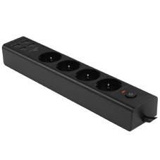Сетевой фильтр Cablexpert Exnovo EXN-4-U4-W-2, 4 р, 16А, 4хUSB, 3.4A, 2 м, ур.защиты 4+, белый, коробка