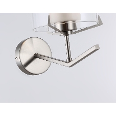 Настенный светильник Ambrella light LH57004 SN/FR никель/белый матовый E14 max 40W 280*150*220
