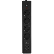 Сетевой фильтр Cablexpert Exnovo EXN-4-U4-W-2, 4 р, 16А, 4хUSB, 3.4A, 2 м, ур.защиты 4+, белый, коробка