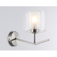 Настенный светильник Ambrella light LH57004 SN/FR никель/белый матовый E14 max 40W 280*150*220