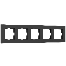 Рамка на 5 постов Slab (черный софт) W0052908