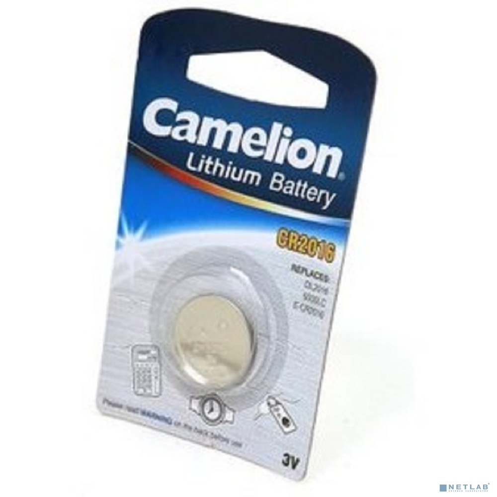 Батарейка литиевая Camelion CR2016 BL-1 (CR2016-BP1, 3V)