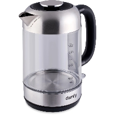 Чайник электрический Domfy DSM-EK401 1.8л. 2200Вт черный/прозрачный (корпус: стекло)
