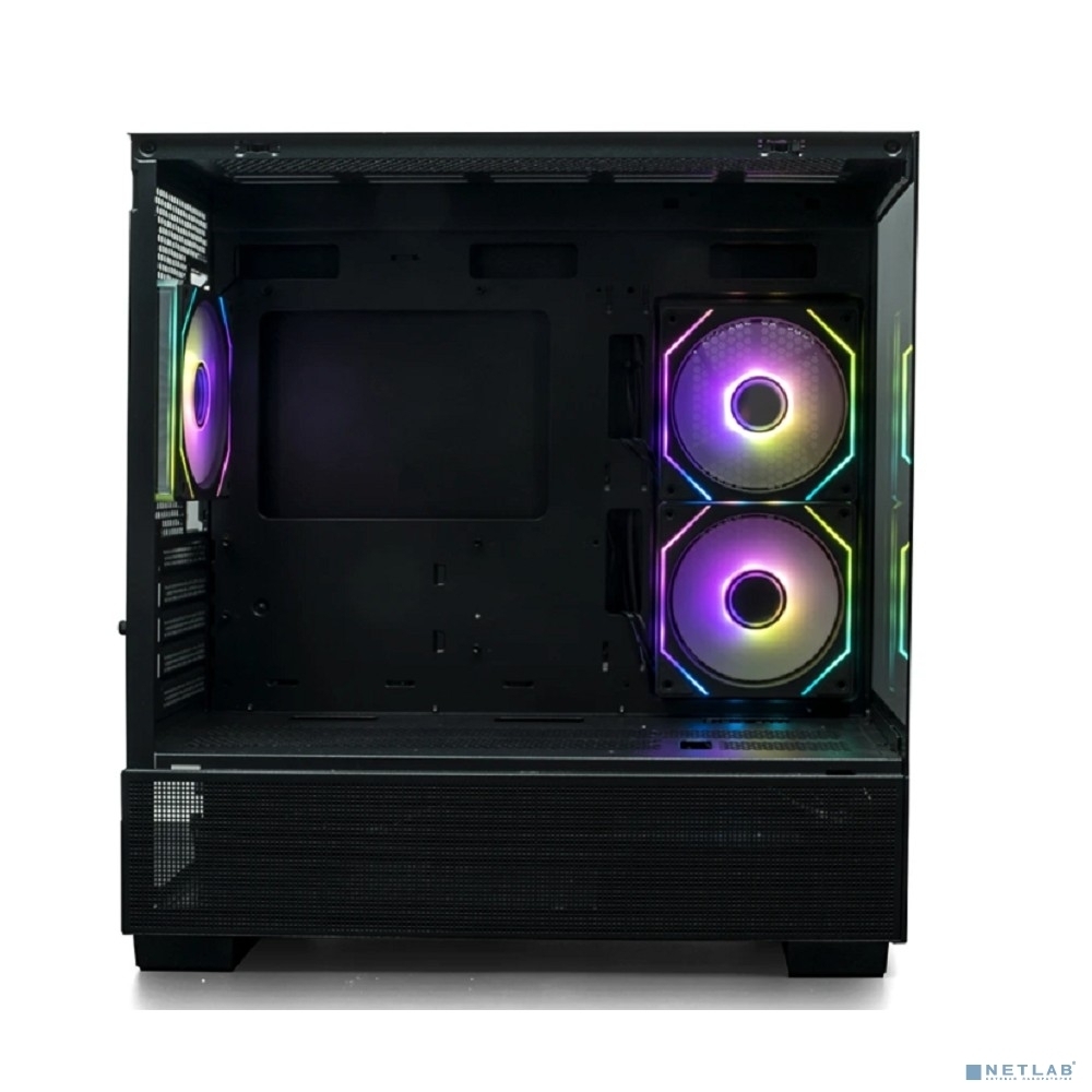 Компьютерный корпус XASTRA Q500M 3ARGb-C10 Black mATX/Aquarium/Screewless/ 3x120мм ARGb PWM FM fans/Argb+PWM HUB 10port/ Q500M-3FM12A-C10