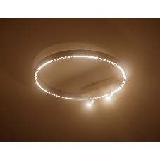Потолочный светодиодный светильник Ambrella light FL5807/1+2 WH белый 40W 3000K/4200K/6400K D600*95 (без ПДУ)