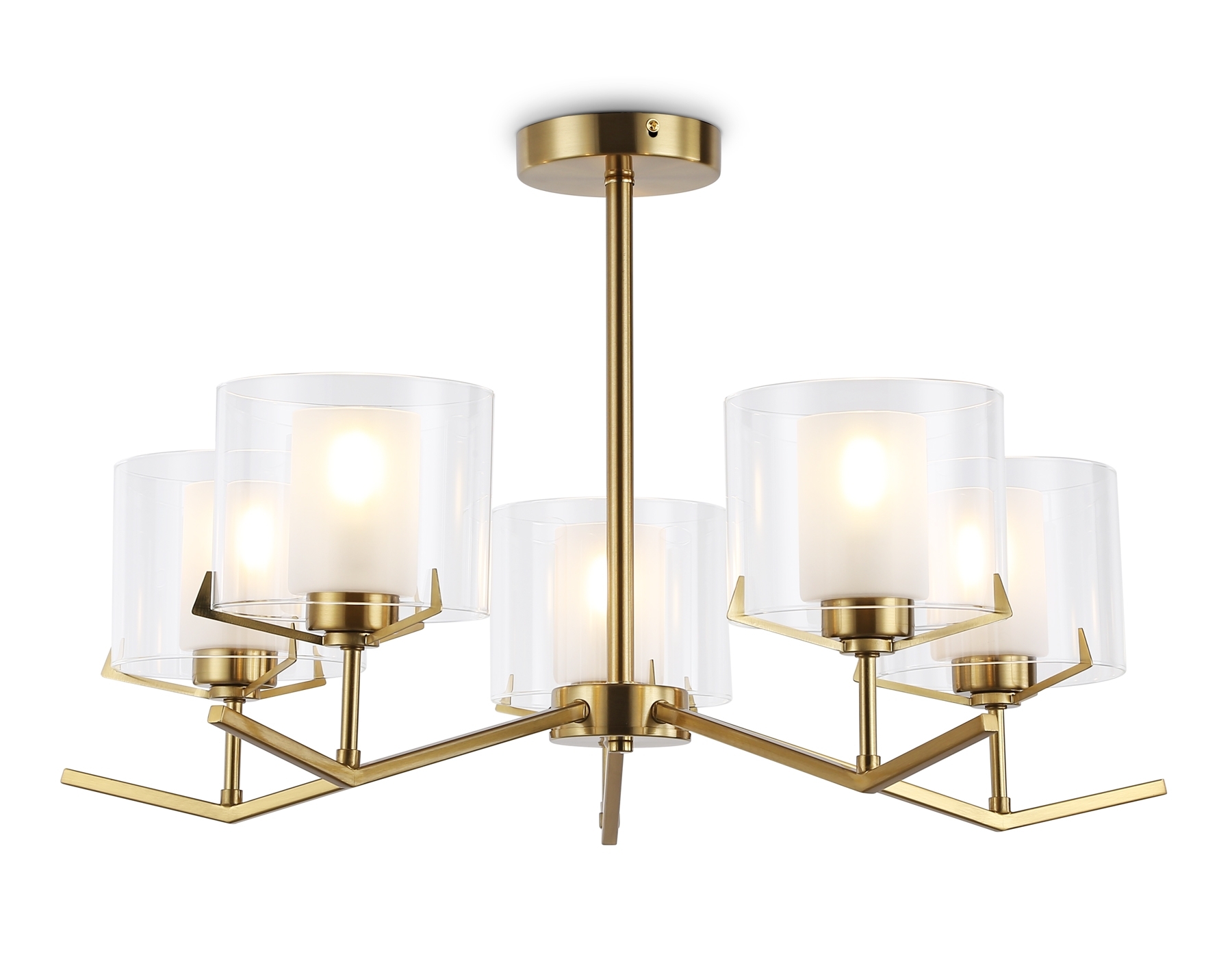 Светильник Ambrella light LH57007/5 BS/FR латунь/белый матовый E14/5 max 40W D690*390