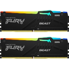 Оперативная память Kingston Fury Beast, DDR5, 16GB (2x8GB), 6000MHz, CL36, DIMM, с радиаторами, RGB, черный
