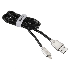 Кабель USB ACD-Allure Lightning - USB-A Кожа, 1м, черный
