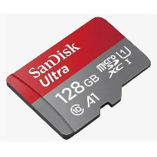 Флеш карта microSDXC 128GB SanDisk Ultra Class 10, UHS-I, R 100 МБ/с, SDSQUNR-128G-GN3MN адаптер на SD