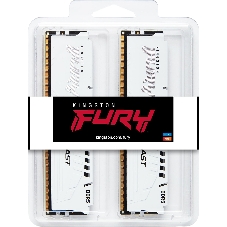 Оперативная память Kingston Fury Beast, DDR5, 128Gb (4x32GB), 5200MHz, CL40, DIMM, радиатор, белый