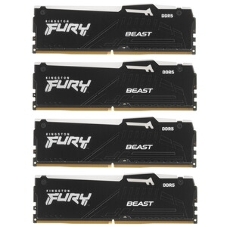 Оперативная память Kingston Fury Beast, DDR5, 128Gb (4x32Gb), 5600MHz, CL40, DIMM, радиатор, RGB, черный