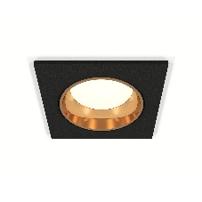 Комплект встраиваемого светильника Ambrella light XC6521004 SBK/PYG черный песок/золото желтое полированное MR16 GU5.3 (C6521, N6113)