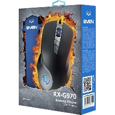 Мышь проводная SVEN RX-G970 черный, 4000 dpi, USB, кнопки - 7