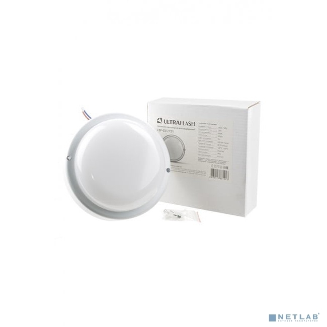 Светильник Ultraflash LBF-0312 C01 (Св-к LED влагозащищенный, 12 Вт, IP54, 220В, круг)
