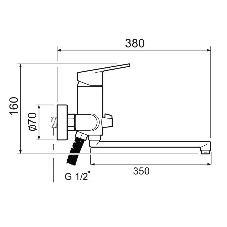 SL132-006E Смеситель для ванны, ø35