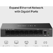 Коммутатор настольный Mercusys MS108GS с 8 гигабитными портами