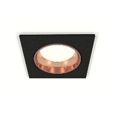 Комплект встраиваемого светильника Ambrella light XC6521005 SBK/PPG черный песок/золото розовое полированное MR16 GU5.3 (C6521, N6114)