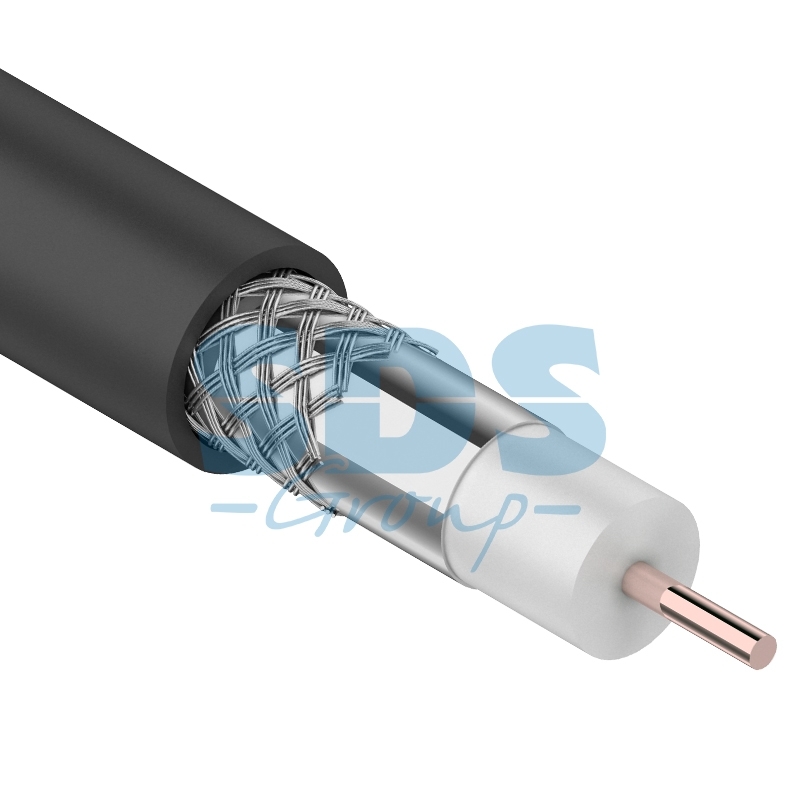 Кабель коаксиальный PROconnect RG-6U, 75 Ом, CCS/Al/Al, 48%, бухта 100 м, черный OUTDOOR