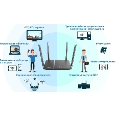 Роутер D-Link DIR-1260/RU/R1A, Wireless AC1200 2x2 MU-MIMO Dual-band Gigabit Router with 1 10/100/1000Base-T WAN port, 4 10/100/1000Base-T LAN ports and 1 USB port.802.11b/g/n/ac compatible, up to 300 Mbps