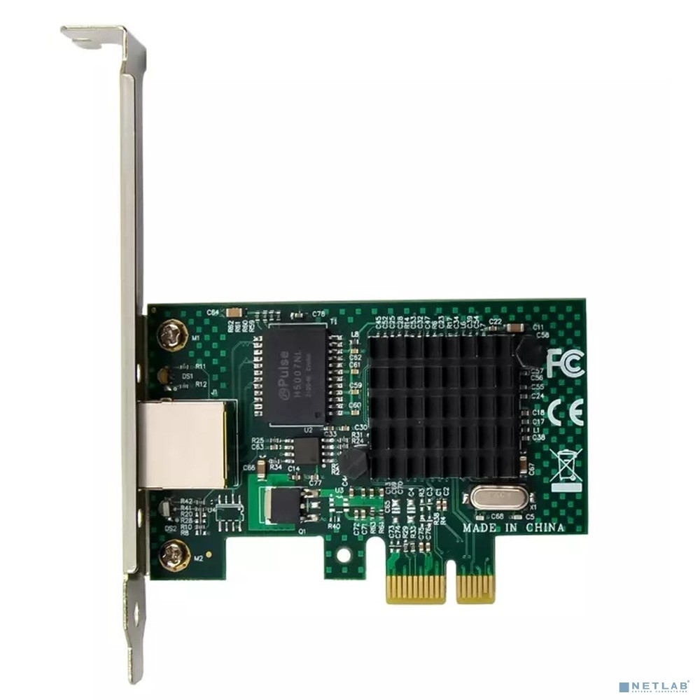 Сетевая карта ORIENT XWT-BM21PE, PCI-Ex1 v1.0а 1xRJ45 1GbE NIC, Broadcom BCM5721 chipset, 1 Гбит/с, 2 планки крепления (31304)