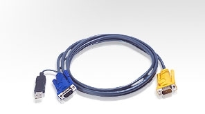 Шнур ATEN, мон., клав.+мышь USB, SPHD15=>HD DB15+USB A-Тип, Male-2xMale, 8+4 проводов, опрессованный, 5 метр., черный Intelligent cable HDB15m/USBAM 5M
