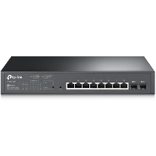 Коммутатор TP-Link JetStream 10-Port Gigabit Smart Switch with 8-Port PoE+, 8× Gigabit PoE+ Ports, 2× Gigabit SFP Slots, 802.3at/af, 150 W PoE Power, 1U 13-inch Rack-mountable Steel CaseIntegration with Omada SDN Controller, 802.1Q VLAN, STP/RSTP/MSTP, IGMP Snoopi
