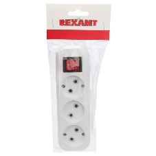 Колодка Rexant 3 гнезда с заземлением 11-8704
