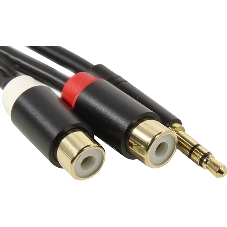 Переходник-разветвитель Vention гибкий Jack 3.5 мм M/2RCA F - 0.3 м черный