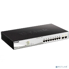 Коммутатор D-Link DGS-1210-10MP/FL2A, 8×1 Гбит/с PoE + 2×1 Гбит/с SFP, настраиваемый