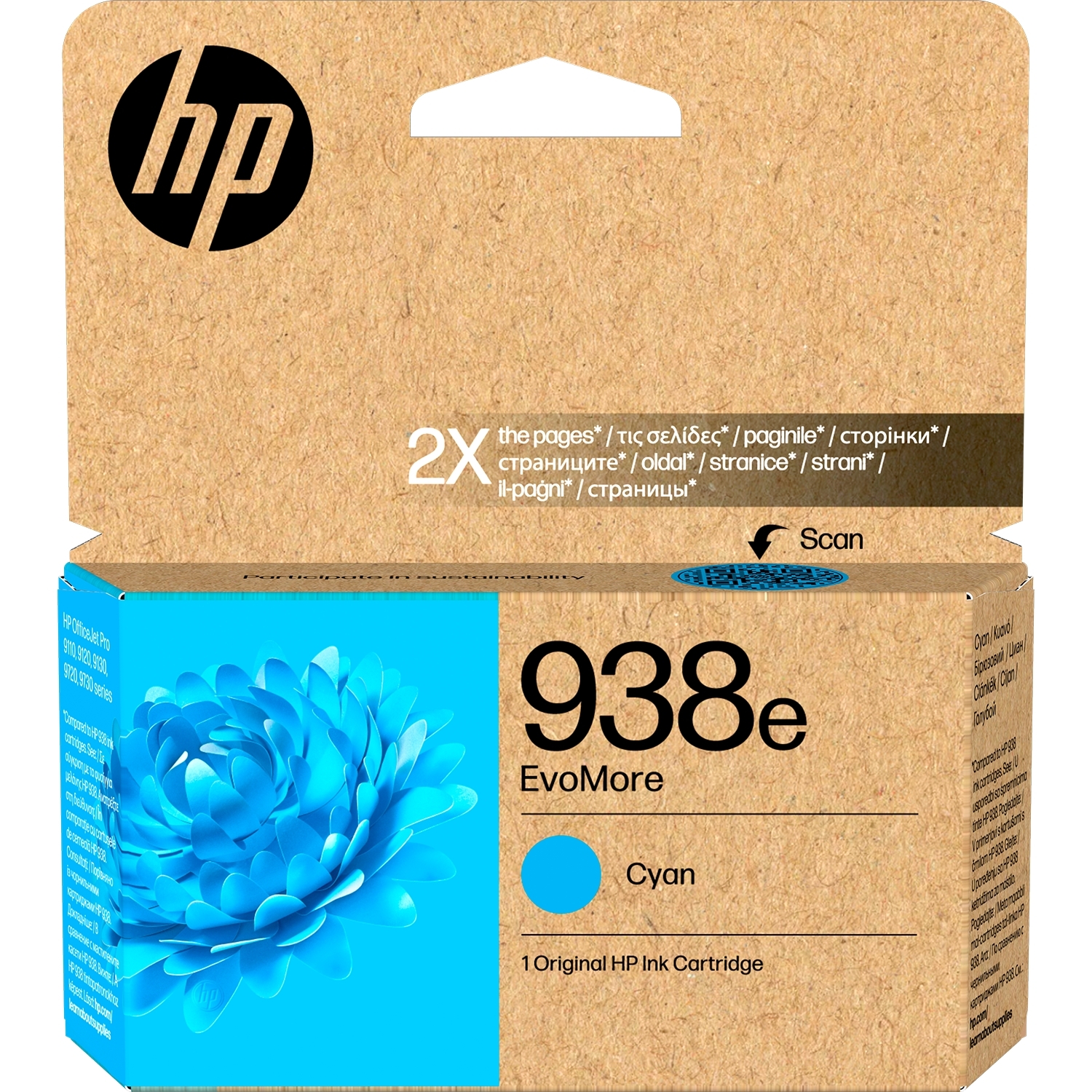 Картридж HP INK 938E CYAN